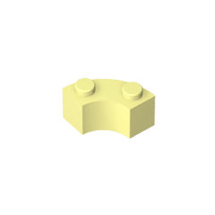 Brick Round Corner 2 x 2 Macaroni with Stud Notch and Reinforced Underside [New Style] #85080 Brick Round Corner 2 x 2 Macaroni with Stud Notch and Reinforced Underside [New Style] #85080 - 33-Bright Light Yellow Lego Block Sets Alternative