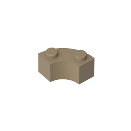 Brick Round Corner 2 x 2 Macaroni with Stud Notch and Reinforced Underside [New Style] #85080 Brick Round Corner 2 x 2 Macaroni with Stud Notch and Reinforced Underside [New Style] #85080 - 34-Dark Tan Lego Block Sets Alternative