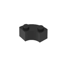 Brick Round Corner 2 x 2 Macaroni with Stud Notch and Reinforced Underside [New Style] #85080 Brick Round Corner 2 x 2 Macaroni with Stud Notch and Reinforced Underside [New Style] #85080 - 80-Black Lego Block Sets Alternative