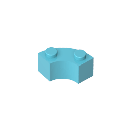 Brick Round Corner 2 x 2 Macaroni with Stud Notch and Reinforced Underside [New Style] #85080 Brick Round Corner 2 x 2 Macaroni with Stud Notch and Reinforced Underside [New Style] #85080 - 46-Medium Azure Lego Block Sets Alternative