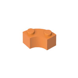Brick Round Corner 2 x 2 Macaroni with Stud Notch and Reinforced Underside [New Style] #85080 Brick Round Corner 2 x 2 Macaroni with Stud Notch and Reinforced Underside [New Style] #85080 - 21-Orange Lego Block Sets Alternative