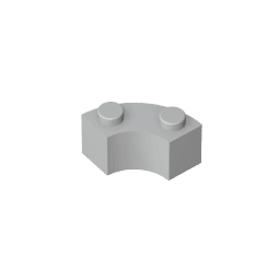Brick Round Corner 2 x 2 Macaroni with Stud Notch and Reinforced Underside [New Style] #85080 Brick Round Corner 2 x 2 Macaroni with Stud Notch and Reinforced Underside [New Style] #85080 - 71-Light Bluish Gray Lego Block Sets Alternative