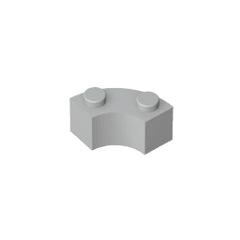 Brick Round Corner 2 x 2 Macaroni with Stud Notch and Reinforced Underside [New Style] #85080 Brick Round Corner 2 x 2 Macaroni with Stud Notch and Reinforced Underside [New Style] #85080 - 71-Light Bluish Gray Lego Block Sets Alternative