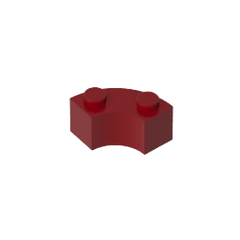Brick Round Corner 2 x 2 Macaroni with Stud Notch and Reinforced Underside [New Style] #85080 Brick Round Corner 2 x 2 Macaroni with Stud Notch and Reinforced Underside [New Style] #85080 - 14-Dark Red Lego Block Sets Alternative