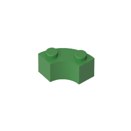 Brick Round Corner 2 x 2 Macaroni with Stud Notch and Reinforced Underside [New Style] #85080 Brick Round Corner 2 x 2 Macaroni with Stud Notch and Reinforced Underside [New Style] #85080 - 40-Green Lego Block Sets Alternative