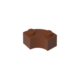 Brick Round Corner 2 x 2 Macaroni with Stud Notch and Reinforced Underside [New Style] #85080 Brick Round Corner 2 x 2 Macaroni with Stud Notch and Reinforced Underside [New Style] #85080 - 81-Reddish Brown Lego Block Sets Alternative