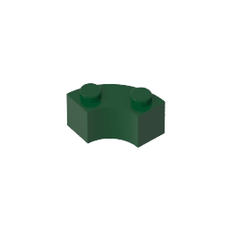 Brick Round Corner 2 x 2 Macaroni with Stud Notch and Reinforced Underside [New Style] #85080 Brick Round Corner 2 x 2 Macaroni with Stud Notch and Reinforced Underside [New Style] #85080 - 47-Dark Green Lego Block Sets Alternative