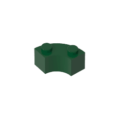 Brick Round Corner 2 x 2 Macaroni with Stud Notch and Reinforced Underside [New Style] #85080 Brick Round Corner 2 x 2 Macaroni with Stud Notch and Reinforced Underside [New Style] #85080 - 47-Dark Green Lego Block Sets Alternative