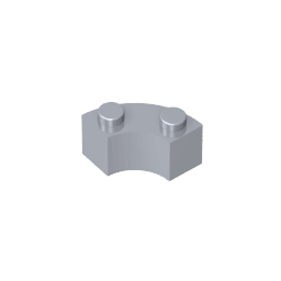 Brick Round Corner 2 x 2 Macaroni with Stud Notch and Reinforced Underside [New Style] #85080 Brick Round Corner 2 x 2 Macaroni with Stud Notch and Reinforced Underside [New Style] #85080 - 73-Flat Silver Lego Block Sets Alternative