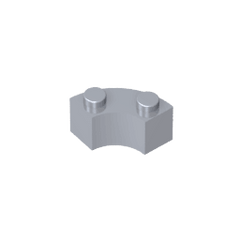 Brick Round Corner 2 x 2 Macaroni with Stud Notch and Reinforced Underside [New Style] #85080 Brick Round Corner 2 x 2 Macaroni with Stud Notch and Reinforced Underside [New Style] #85080 - 73-Flat Silver Lego Block Sets Alternative