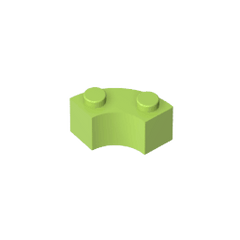 Brick Round Corner 2 x 2 Macaroni with Stud Notch and Reinforced Underside [New Style] #85080 Brick Round Corner 2 x 2 Macaroni with Stud Notch and Reinforced Underside [New Style] #85080 - 42-Lime Lego Block Sets Alternative