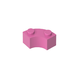 Brick Round Corner 2 x 2 Macaroni with Stud Notch and Reinforced Underside [New Style] #85080 Brick Round Corner 2 x 2 Macaroni with Stud Notch and Reinforced Underside [New Style] #85080 - 12-Dark Pink Lego Block Sets Alternative