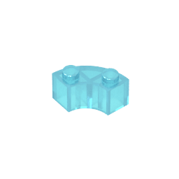 Brick Round Corner 2 x 2 Macaroni with Stud Notch and Reinforced Underside [New Style] #85080 Brick Round Corner 2 x 2 Macaroni with Stud Notch and Reinforced Underside [New Style] #85080 - 152-Trans Light Blue Lego Block Sets Alternative