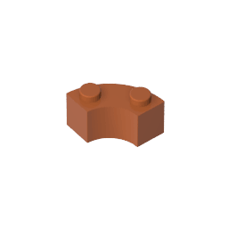 Brick Round Corner 2 x 2 Macaroni with Stud Notch and Reinforced Underside [New Style] #85080 Brick Round Corner 2 x 2 Macaroni with Stud Notch and Reinforced Underside [New Style] #85080 - 83-Dark Orange Lego Block Sets Alternative