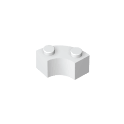 Brick Round Corner 2 x 2 Macaroni with Stud Notch and Reinforced Underside [New Style] #85080 Brick Round Corner 2 x 2 Macaroni with Stud Notch and Reinforced Underside [New Style] #85080 - 91-White Lego Block Sets Alternative