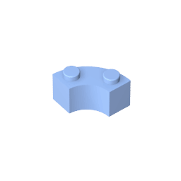 Brick Round Corner 2 x 2 Macaroni with Stud Notch and Reinforced Underside [New Style] #85080 Brick Round Corner 2 x 2 Macaroni with Stud Notch and Reinforced Underside [New Style] #85080 - 53-Bright Light Blue Lego Block Sets Alternative