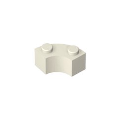 Brick Round Corner 2 x 2 Macaroni with Stud Notch and Reinforced Underside [New Style] #85080 Brick Round Corner 2 x 2 Macaroni with Stud Notch and Reinforced Underside [New Style] #85080 - 90-White Lego Block Sets Alternative