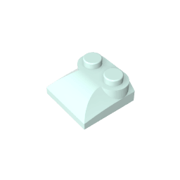Brick Curved 2 x 2 x 2/3 Two Studs and Curved Slope End #47457 Brick Curved 2 x 2 x 2/3 Two Studs and Curved Slope End #47457 - 45-Light Aqua Lego Block Sets Alternative