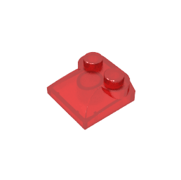 Brick Curved 2 x 2 x 2/3 Two Studs and Curved Slope End #47457 Brick Curved 2 x 2 x 2/3 Two Studs and Curved Slope End #47457 - 110-Trans Red Lego Block Sets Alternative