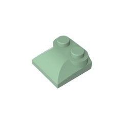 Brick Curved 2 x 2 x 2/3 Two Studs and Curved Slope End #47457 Brick Curved 2 x 2 x 2/3 Two Studs and Curved Slope End #47457 - 48-Sand Green Lego Block Sets Alternative