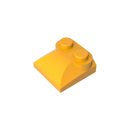 Brick Curved 2 x 2 x 2/3 Two Studs and Curved Slope End #47457 Brick Curved 2 x 2 x 2/3 Two Studs and Curved Slope End #47457 - 36-Bright Light Orange Lego Block Sets Alternative
