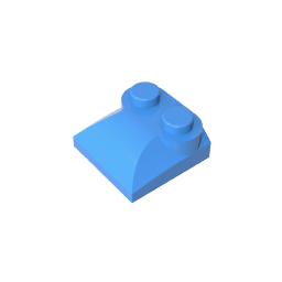 Brick Curved 2 x 2 x 2/3 Two Studs and Curved Slope End #47457 Brick Curved 2 x 2 x 2/3 Two Studs and Curved Slope End #47457 - 51-Dark Azure Lego Block Sets Alternative