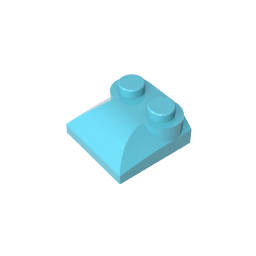 Brick Curved 2 x 2 x 2/3 Two Studs and Curved Slope End #47457 Brick Curved 2 x 2 x 2/3 Two Studs and Curved Slope End #47457 - 46-Medium Azure Lego Block Sets Alternative