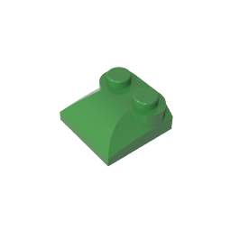 Brick Curved 2 x 2 x 2/3 Two Studs and Curved Slope End #47457 Brick Curved 2 x 2 x 2/3 Two Studs and Curved Slope End #47457 - 40-Green Lego Block Sets Alternative