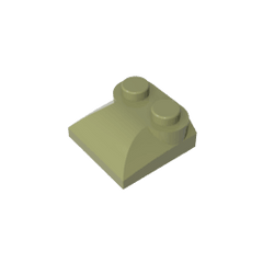 Brick Curved 2 x 2 x 2/3 Two Studs and Curved Slope End #47457 Brick Curved 2 x 2 x 2/3 Two Studs and Curved Slope End #47457 - 49-Olive Green Lego Block Sets Alternative