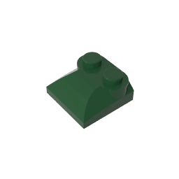 Brick Curved 2 x 2 x 2/3 Two Studs and Curved Slope End #47457 Brick Curved 2 x 2 x 2/3 Two Studs and Curved Slope End #47457 - 47-Dark Green Lego Block Sets Alternative