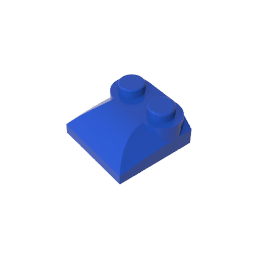 Brick Curved 2 x 2 x 2/3 Two Studs and Curved Slope End #47457 Brick Curved 2 x 2 x 2/3 Two Studs and Curved Slope End #47457 - 50-Blue Lego Block Sets Alternative