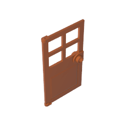 Door 1 x 4 x 6 with 4 Panes and Stud Handle #60623 Door 1 x 4 x 6 with 4 Panes and Stud Handle #60623 - 83-Dark Orange Lego Block Sets Alternative