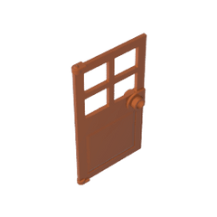 Door 1 x 4 x 6 with 4 Panes and Stud Handle #60623 Door 1 x 4 x 6 with 4 Panes and Stud Handle #60623 - 83-Dark Orange Lego Block Sets Alternative