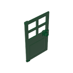 Door 1 x 4 x 6 with 4 Panes and Stud Handle #60623 Door 1 x 4 x 6 with 4 Panes and Stud Handle #60623 - 47-Dark Green Lego Block Sets Alternative