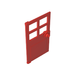 Door 1 x 4 x 6 with 4 Panes and Stud Handle #60623 Door 1 x 4 x 6 with 4 Panes and Stud Handle #60623 - 10-Red Lego Block Sets Alternative