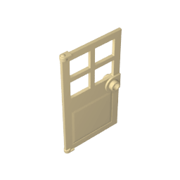 Door 1 x 4 x 6 with 4 Panes and Stud Handle #60623 Door 1 x 4 x 6 with 4 Panes and Stud Handle #60623 - 31-Tan Lego Block Sets Alternative