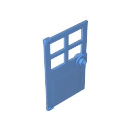 Door 1 x 4 x 6 with 4 Panes and Stud Handle #60623 Door 1 x 4 x 6 with 4 Panes and Stud Handle #60623 - 52-Medium Blue Lego Block Sets Alternative
