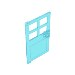 Door 1 x 4 x 6 with 4 Panes and Stud Handle #60623 Door 1 x 4 x 6 with 4 Panes and Stud Handle #60623 - 152-Trans Light Blue Lego Block Sets Alternative