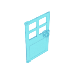 Door 1 x 4 x 6 with 4 Panes and Stud Handle #60623 Door 1 x 4 x 6 with 4 Panes and Stud Handle #60623 - 152-Trans Light Blue Lego Block Sets Alternative