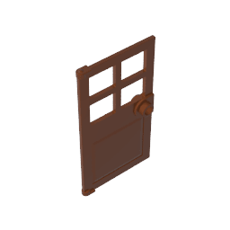 Door 1 x 4 x 6 with 4 Panes and Stud Handle #60623 Door 1 x 4 x 6 with 4 Panes and Stud Handle #60623 - 81-Reddish Brown Lego Block Sets Alternative