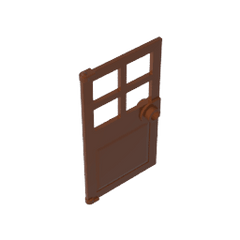Door 1 x 4 x 6 with 4 Panes and Stud Handle #60623 Door 1 x 4 x 6 with 4 Panes and Stud Handle #60623 - 81-Reddish Brown Lego Block Sets Alternative