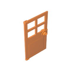 Door 1 x 4 x 6 with 4 Panes and Stud Handle #60623 Door 1 x 4 x 6 with 4 Panes and Stud Handle #60623 - 21-Orange Lego Block Sets Alternative