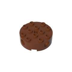 Brick Round 4 x 4 with 4 Side Pin Holes and Center Axle Hole #6222 Brick Round 4 x 4 with 4 Side Pin Holes and Center Axle Hole #6222 - 81-Reddish Brown Lego Block Sets Alternative