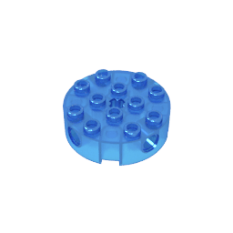Brick Round 4 x 4 with 4 Side Pin Holes and Center Axle Hole #6222 Brick Round 4 x 4 with 4 Side Pin Holes and Center Axle Hole #6222 - 150-Trans Dark Blue Lego Block Sets Alternative