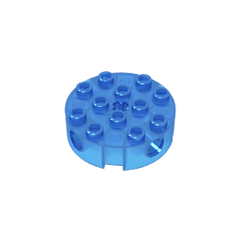 Brick Round 4 x 4 with 4 Side Pin Holes and Center Axle Hole #6222 Brick Round 4 x 4 with 4 Side Pin Holes and Center Axle Hole #6222 - 150-Trans Dark Blue Lego Block Sets Alternative