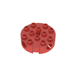 Brick Round 4 x 4 with 4 Side Pin Holes and Center Axle Hole #6222 Brick Round 4 x 4 with 4 Side Pin Holes and Center Axle Hole #6222 - 110-Trans Red Lego Block Sets Alternative
