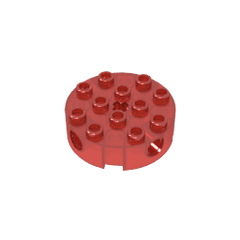 Brick Round 4 x 4 with 4 Side Pin Holes and Center Axle Hole #6222 Brick Round 4 x 4 with 4 Side Pin Holes and Center Axle Hole #6222 - 110-Trans Red Lego Block Sets Alternative