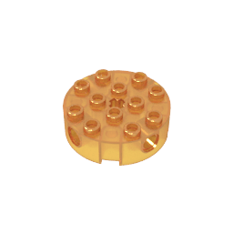 Brick Round 4 x 4 with 4 Side Pin Holes and Center Axle Hole #6222 Brick Round 4 x 4 with 4 Side Pin Holes and Center Axle Hole #6222 - 120-Trans Orange Lego Block Sets Alternative