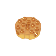 Brick Round 4 x 4 with 4 Side Pin Holes and Center Axle Hole #6222 Brick Round 4 x 4 with 4 Side Pin Holes and Center Axle Hole #6222 - 120-Trans Orange Lego Block Sets Alternative