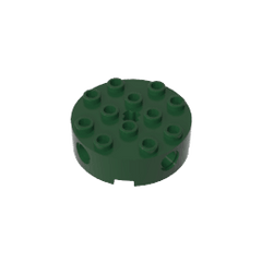 Brick Round 4 x 4 with 4 Side Pin Holes and Center Axle Hole #6222 Brick Round 4 x 4 with 4 Side Pin Holes and Center Axle Hole #6222 - 47-Dark Green Lego Block Sets Alternative
